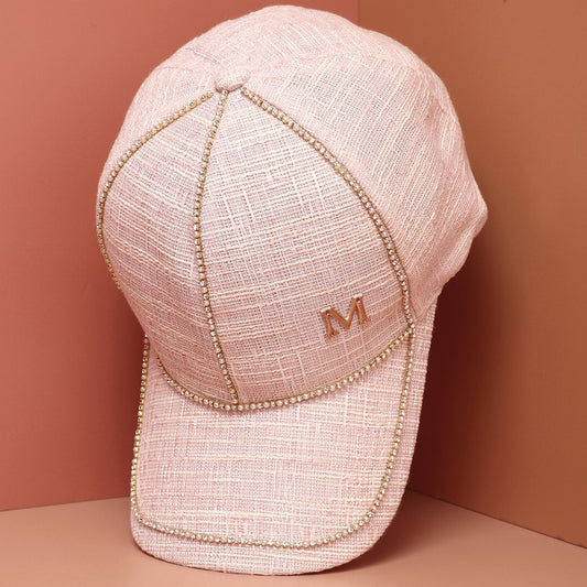 Beige Textured Baseball Cap