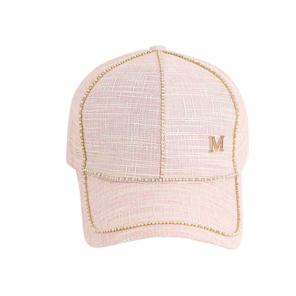 Beige Textured Baseball Cap