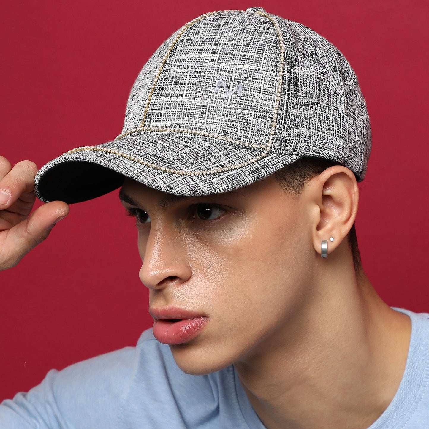 Grey Textured Baseball Cap