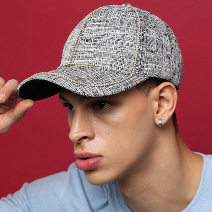 Grey Textured Baseball Cap