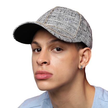 Grey Textured Baseball Cap