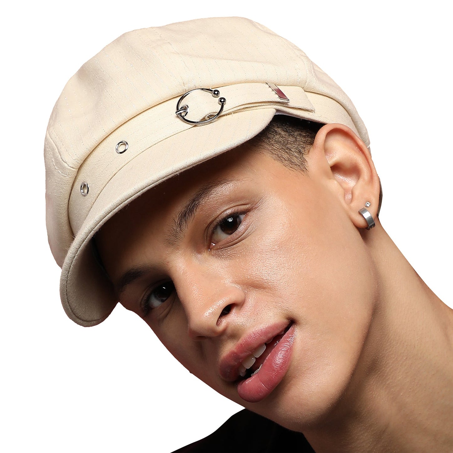Solid Beige Newsboy Cap