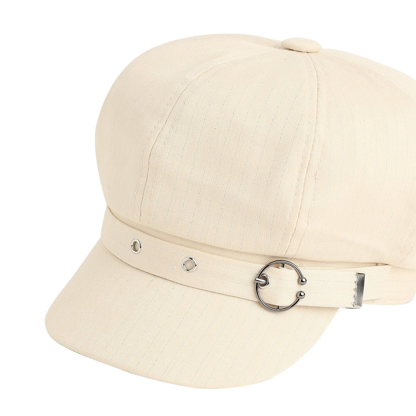 Solid Beige Newsboy Cap