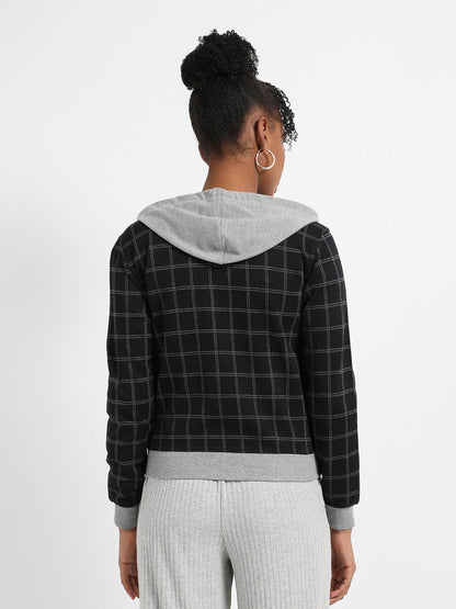 Checkered Jacket With Contrast Hem