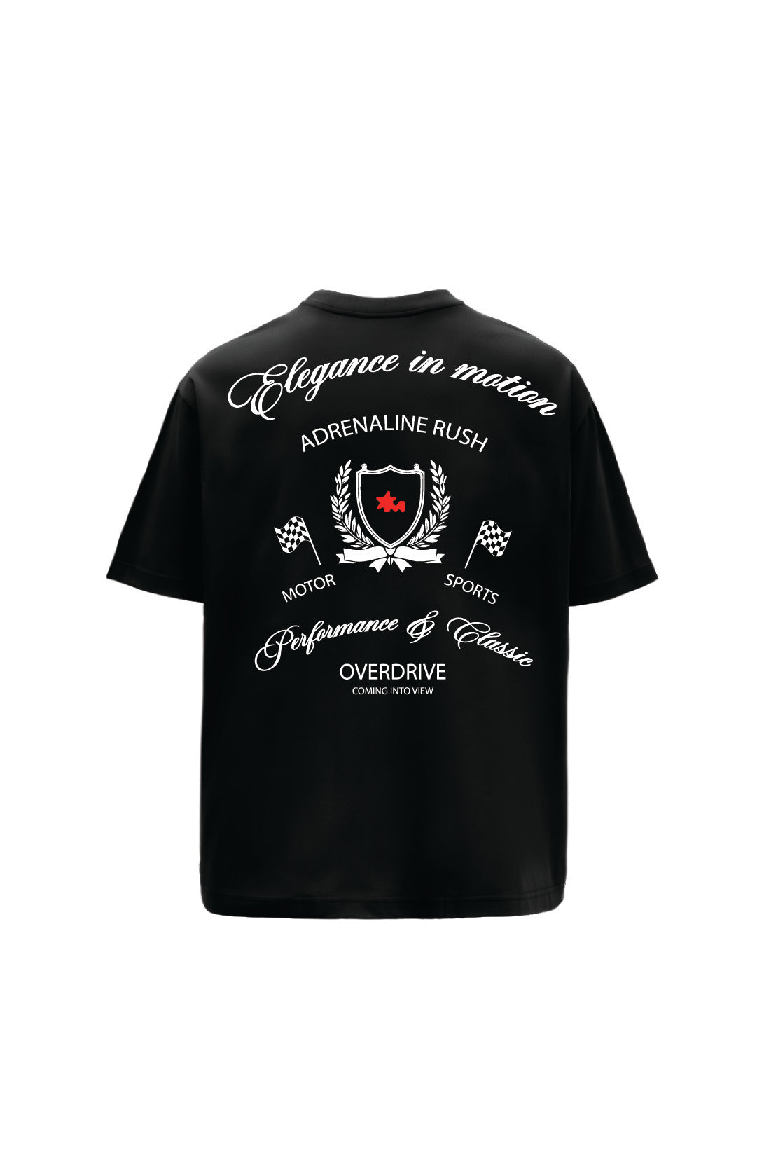 Adrenaline Rush Black Oversized Printed T-Shirt Main Character