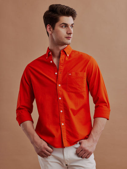 Aldeno Men Oxford Orange Casual Shirt (GESTO)