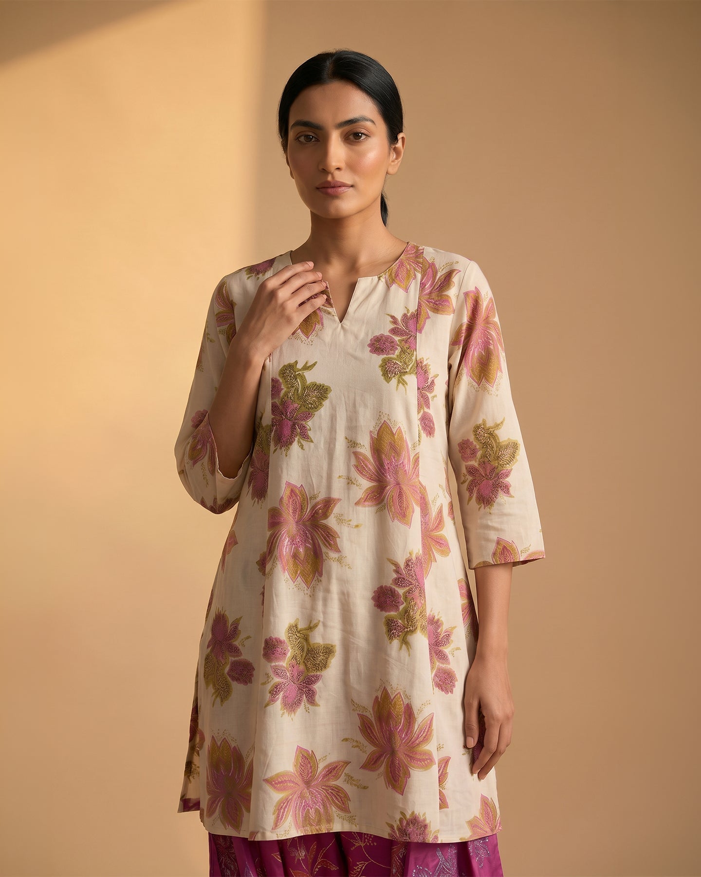 White Floral suit set