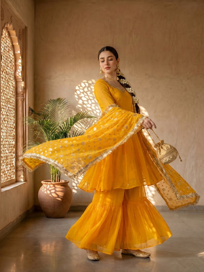 MARIGOLD SHARARA SET