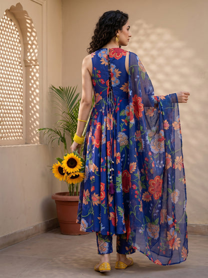 BLUE FLORIAN ANARKALI SET