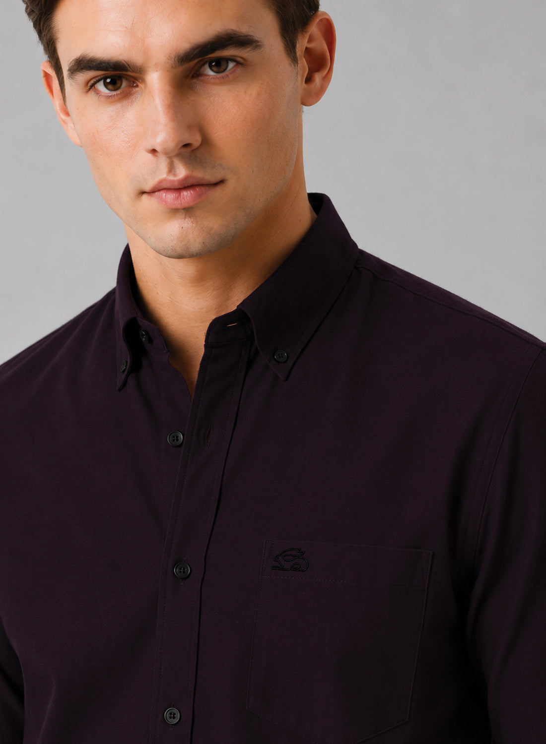 ADRO Premium Oxford Cotton Casual Shirt – Aubergine