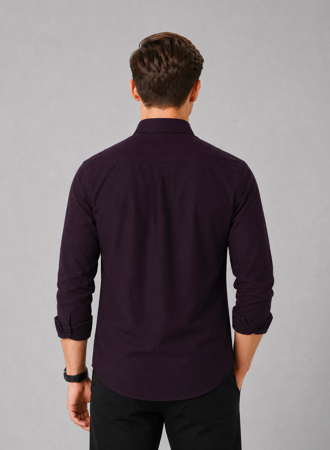 ADRO Premium Oxford Cotton Casual Shirt – Aubergine