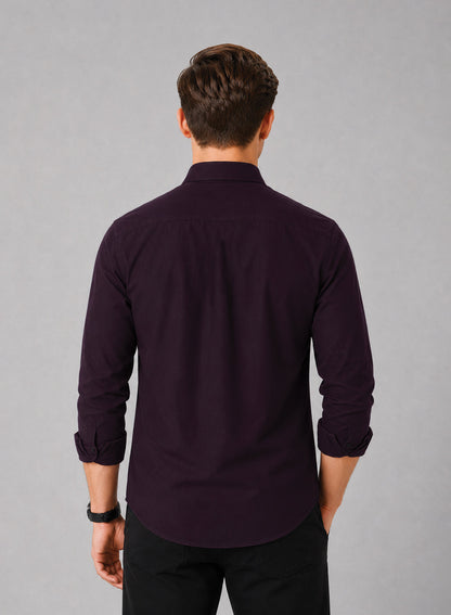 ADRO Premium Oxford Cotton Casual Shirt – Aubergine
