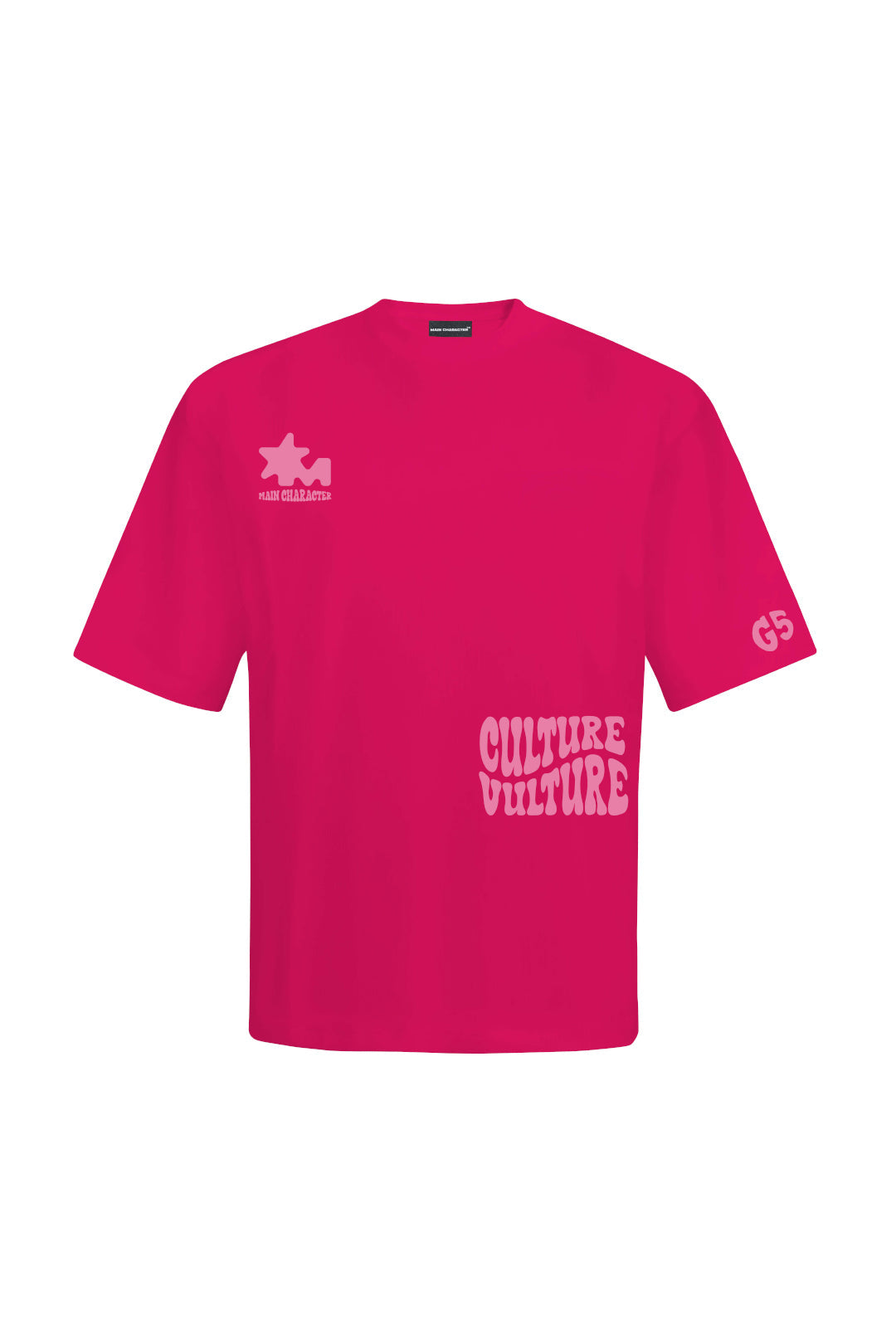 Culture Vulture Printed Pink Oversized T-Shirt Main Character