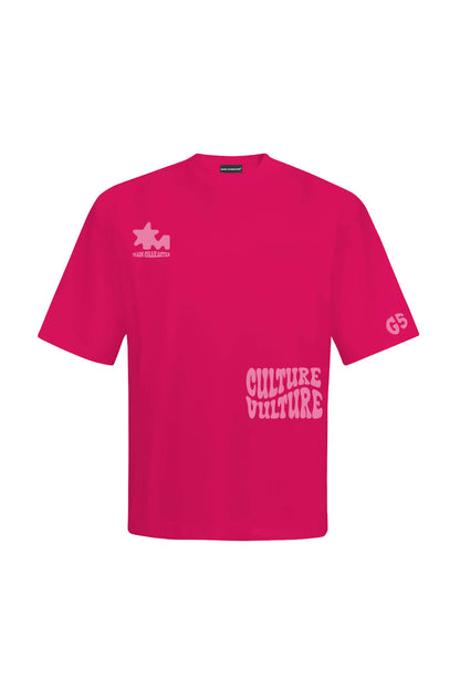 Culture Vulture Printed Pink Oversized T-Shirt Main Character