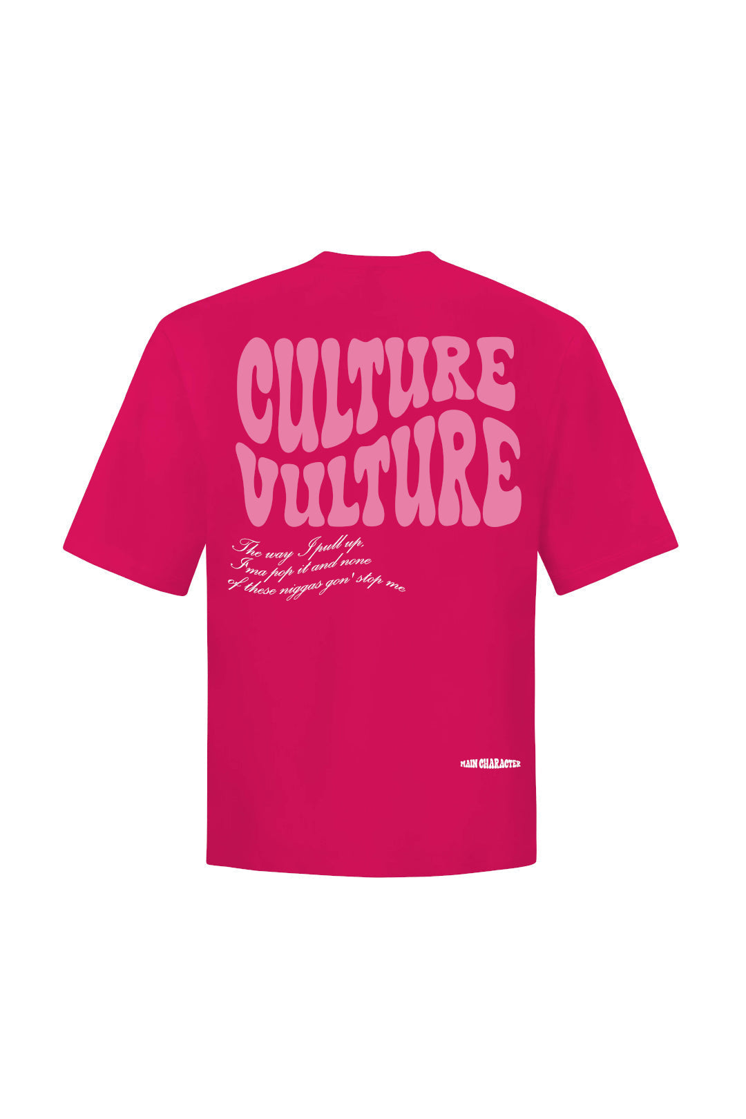Culture Vulture Printed Pink Oversized T-Shirt Main Character