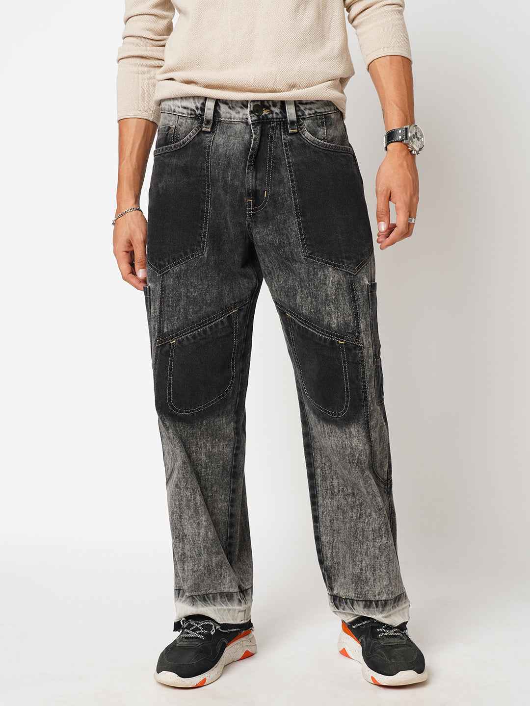 Men's Gray Scale Straight Fit B5IVE