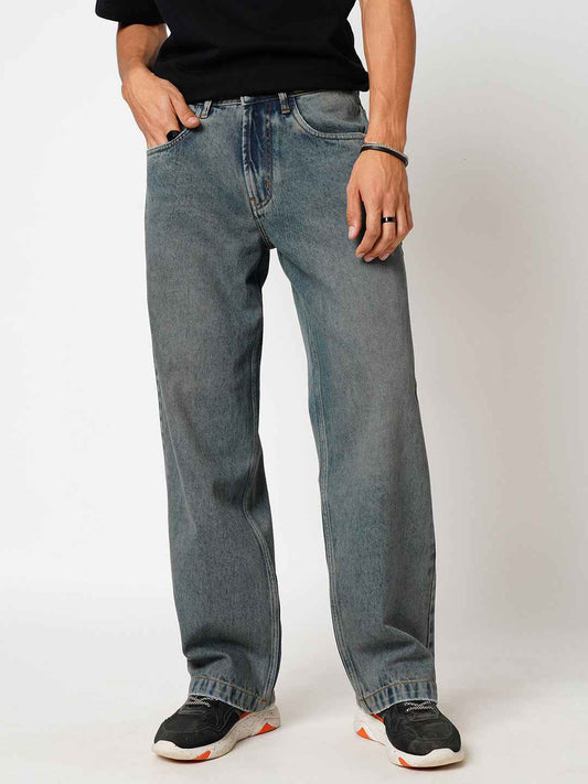 Men's Sand Washed Straight Fit Jeans B5IVE