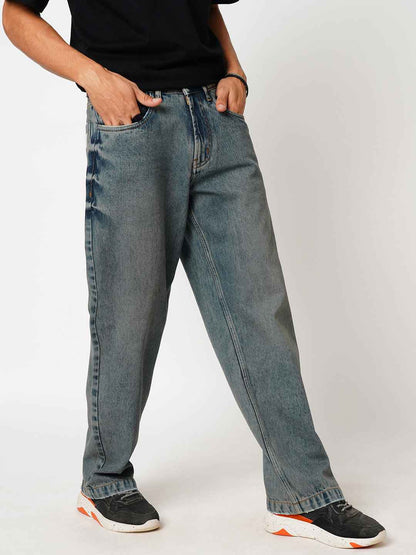 Men's Sand Washed Straight Fit Jeans B5IVE