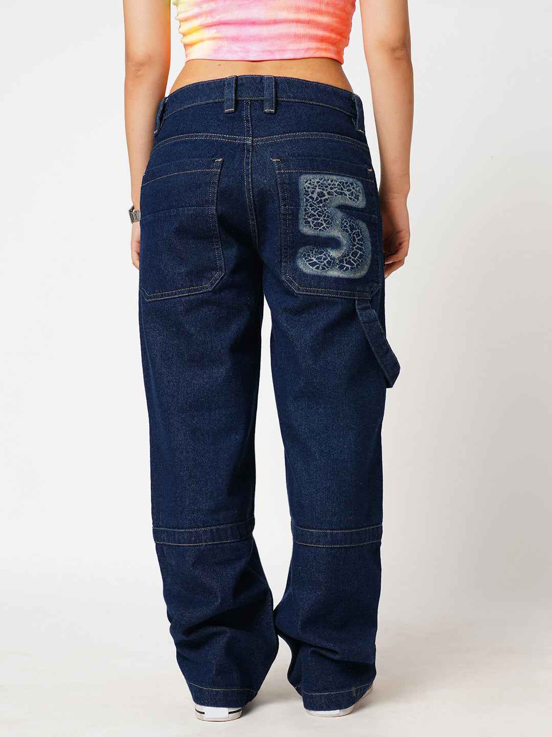 Unisex Blue Canvas Doodles Denims B5IVE
