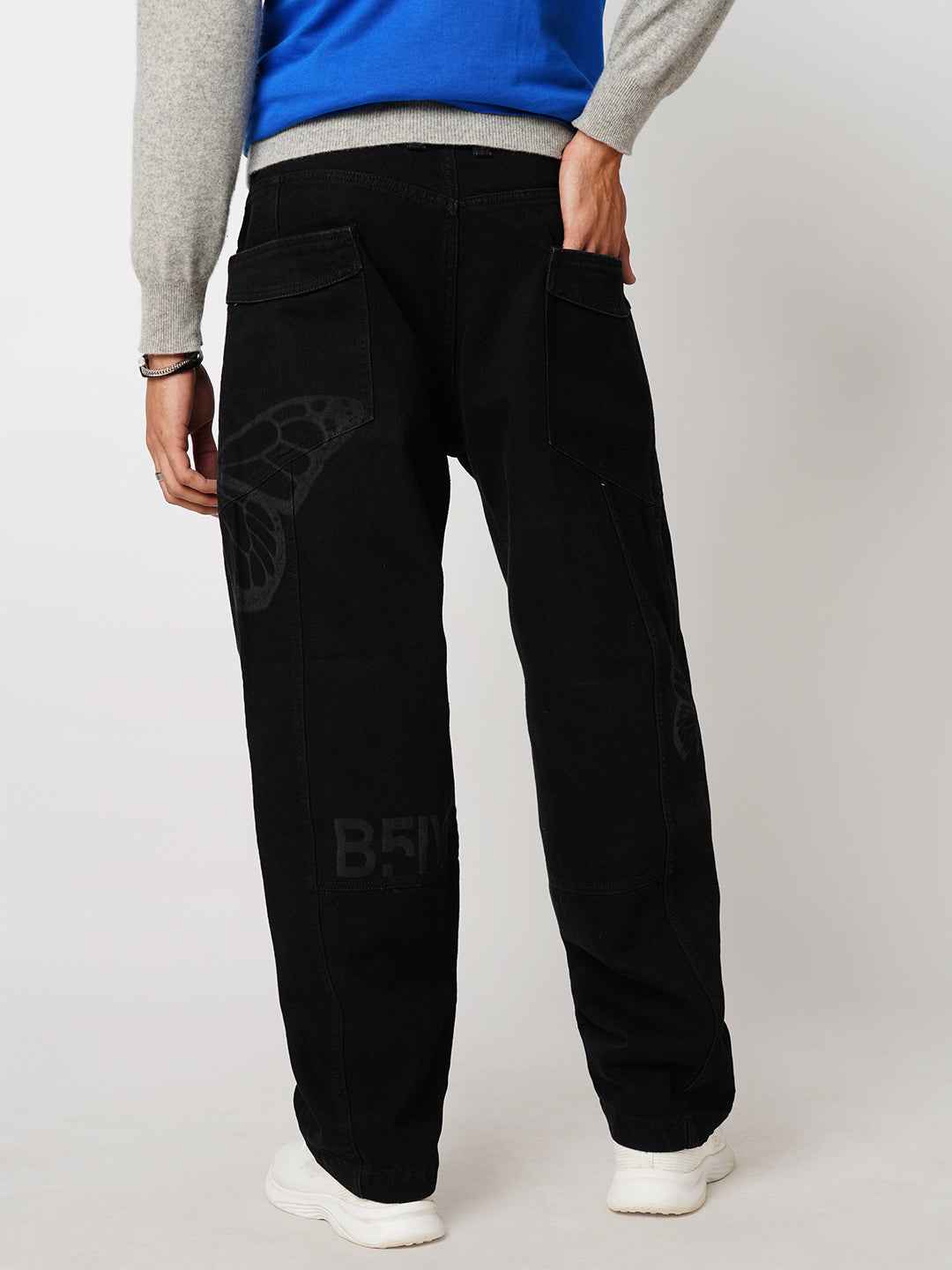 Men's Dark Winged Baggy Fit Jeans B5IVE