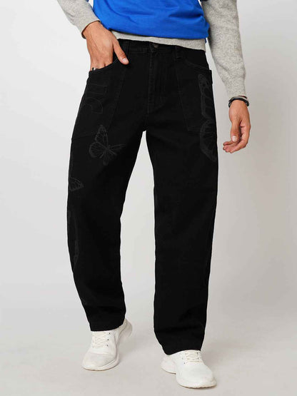 Men's Dark Winged Baggy Fit Jeans B5IVE