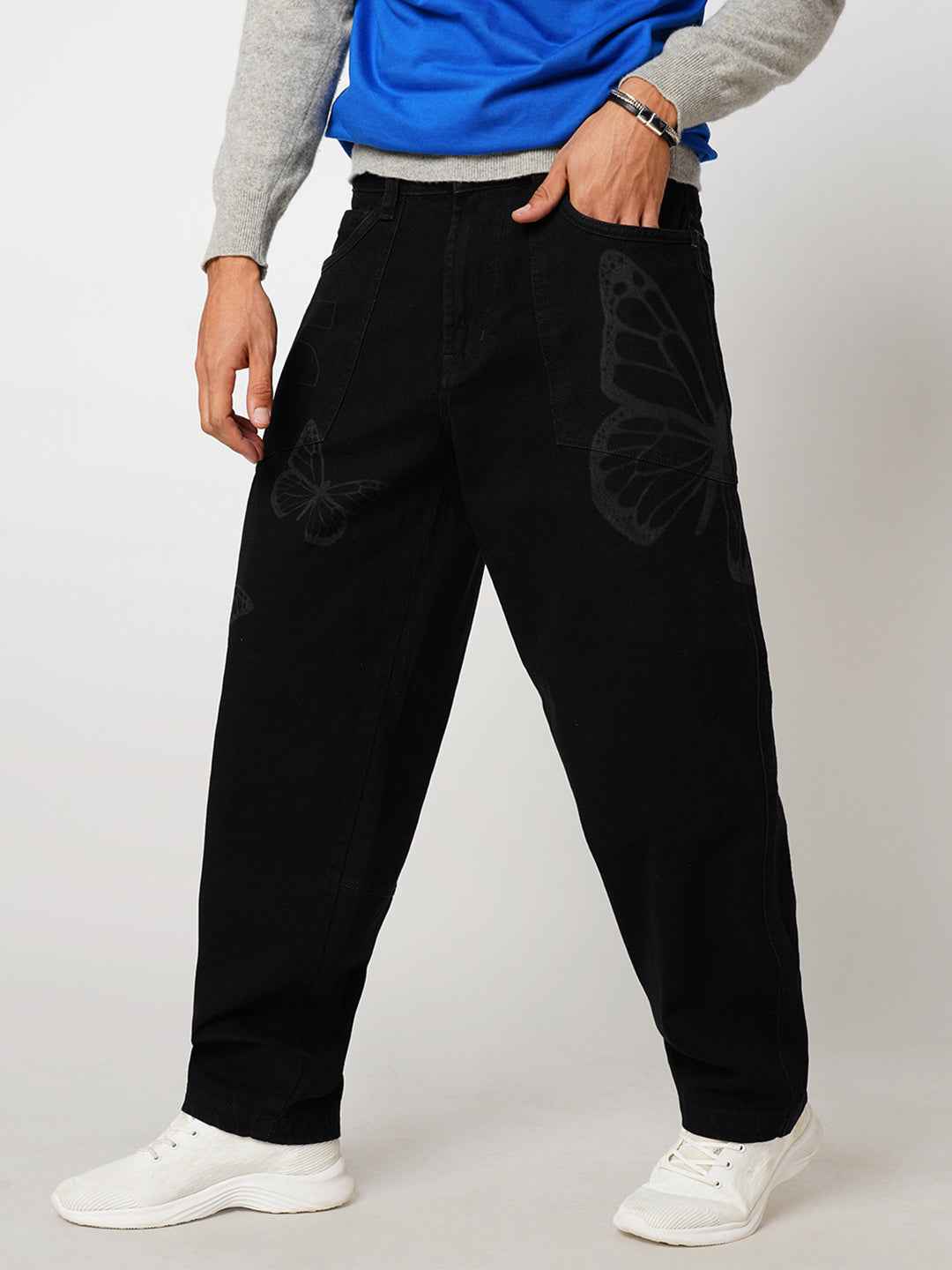 Men's Dark Winged Baggy Fit Jeans B5IVE