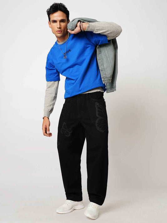 Men's Dark Winged Baggy Fit Jeans B5IVE