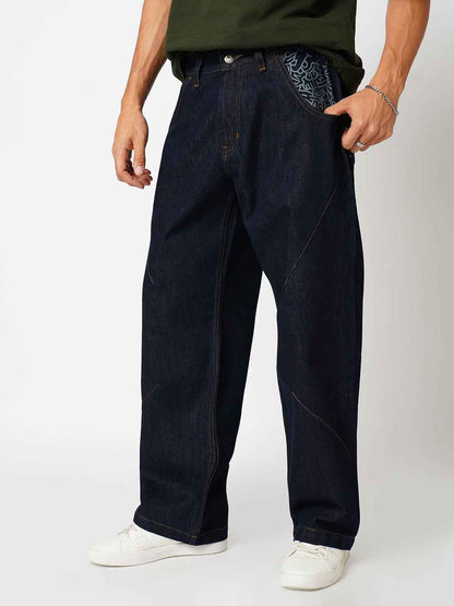 Men's Dart with Doodle Straight Fit Jeans B5IVE