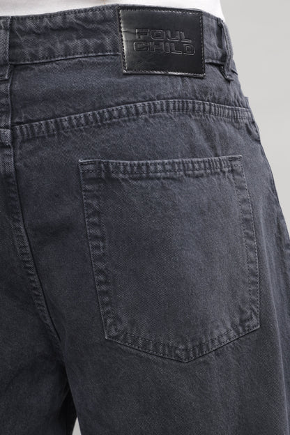 Plain Baggy Dark Grey Jeans