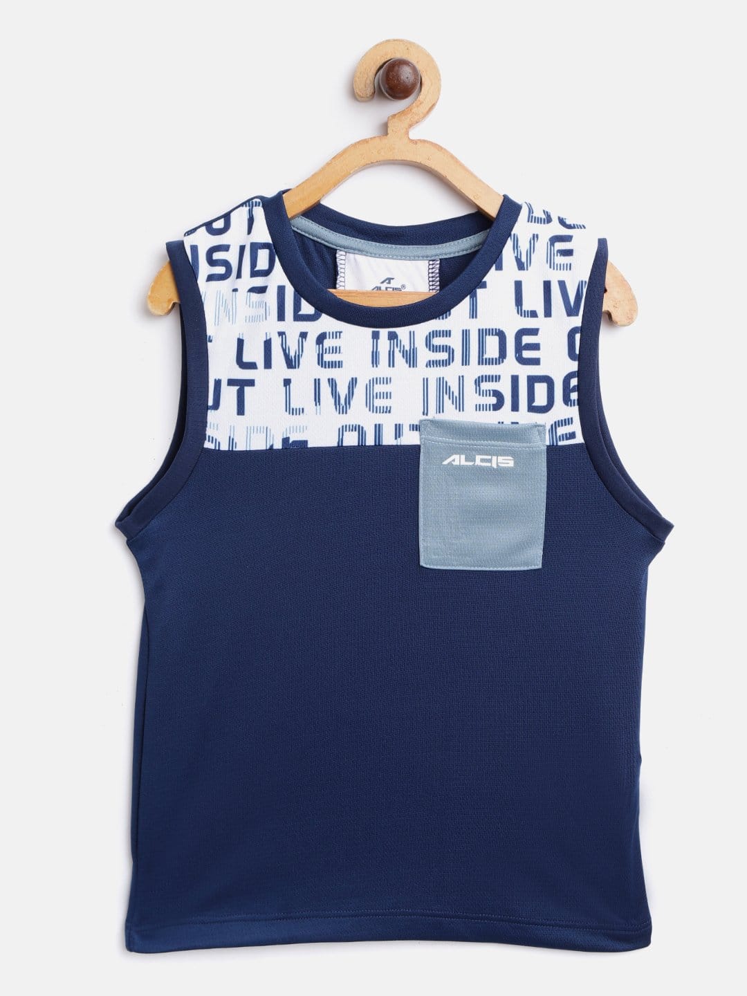 Alcis Boys Navy Blue White Typography Printed Outdoor T-shirt BAS20T702410-4Y