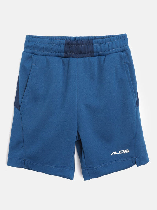 Alcis Boys Blue Printed Back Detail Regular Fit Training Shorts BAS20T713440-4Y