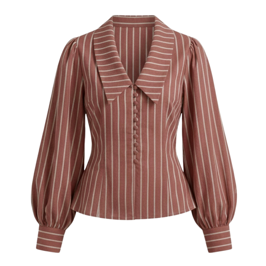 Stripe Puff Sleeve Shirt