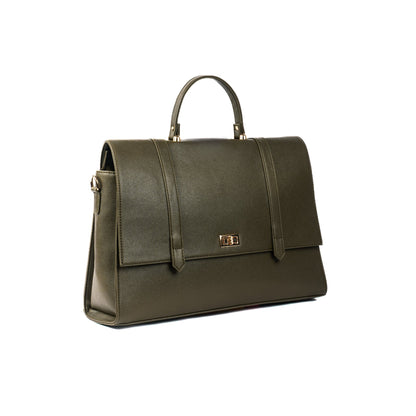 The Convertible Work Bag: Handbag, Backpack & Shoulder Tote - Olive Opulence