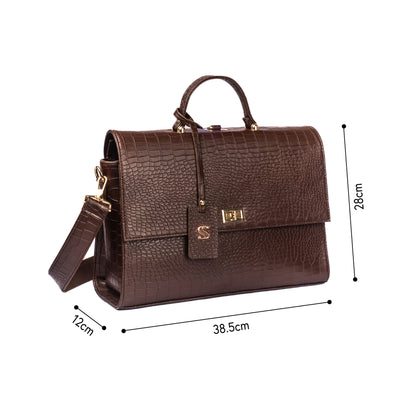 The Compact Convertible Work Bag for 14" laptops: Mahogany Mystique (3 in 1 - Backpack, Crossbody/Tote & Handbag)