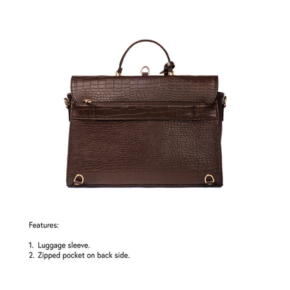 The Compact Convertible Work Bag for 14" laptops: Mahogany Mystique (3 in 1 - Backpack, Crossbody/Tote & Handbag)