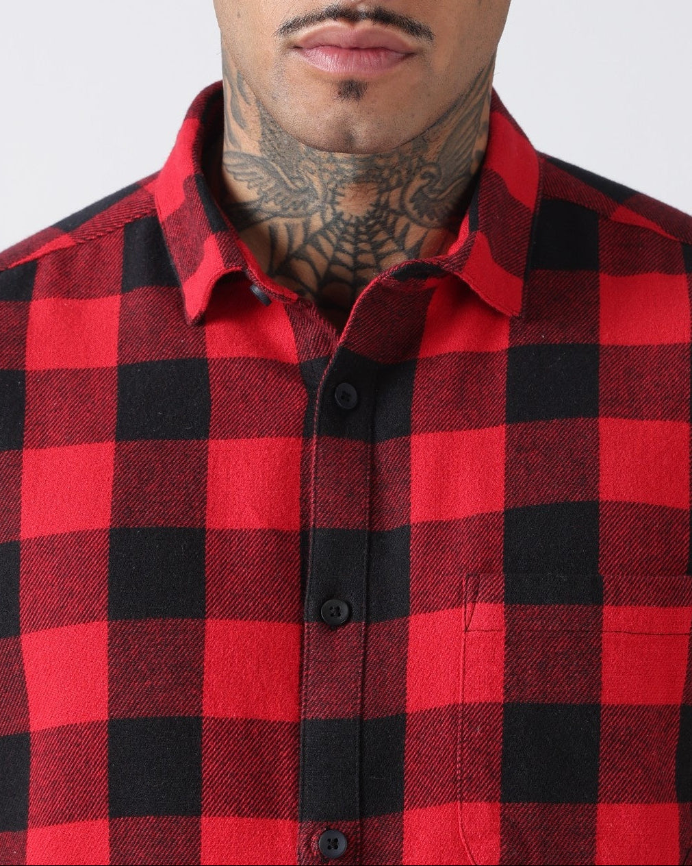 Red & Black Buffalo Check Casual Shirt Uri