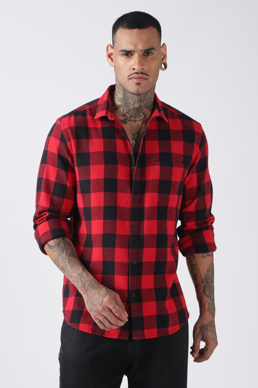 Red & Black Buffalo Check Casual Shirt Uri