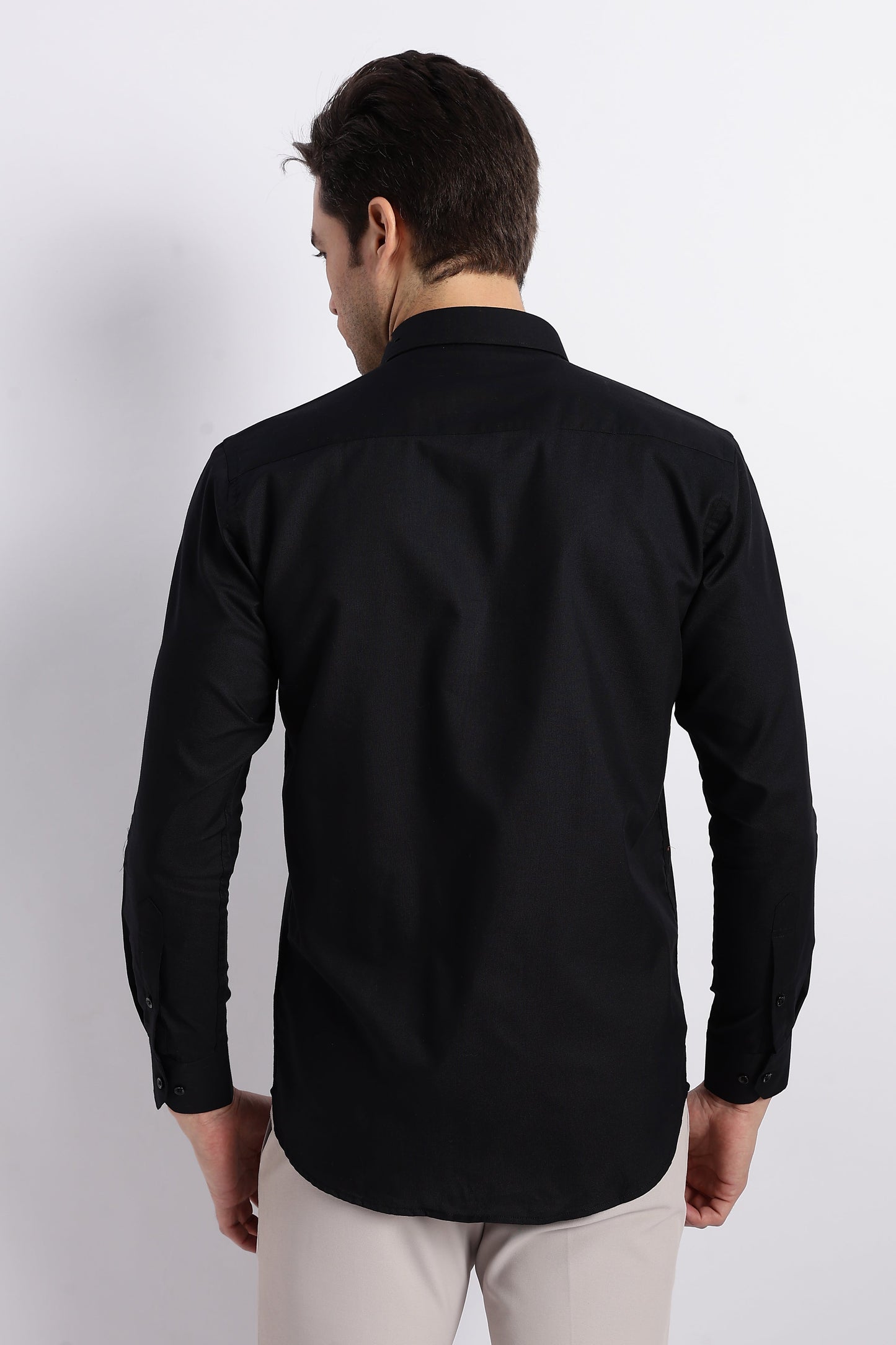 100% Pure Cotton Black Oxford Shirt for Men