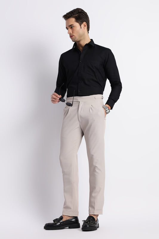 100% Pure Cotton Black Oxford Shirt for Men