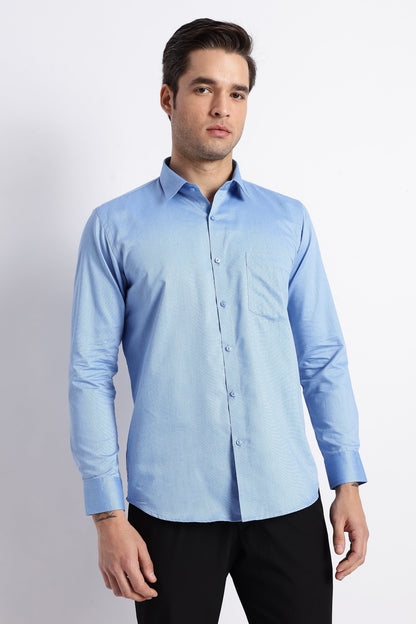 100% Pure Cotton Blue Oxford Shirt for Men