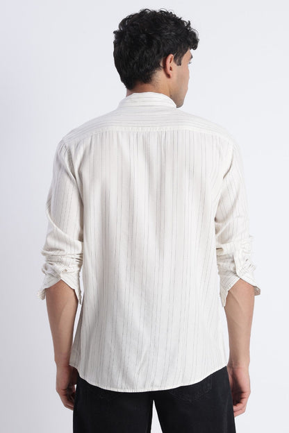 Ivory Stripe Casual Shirt