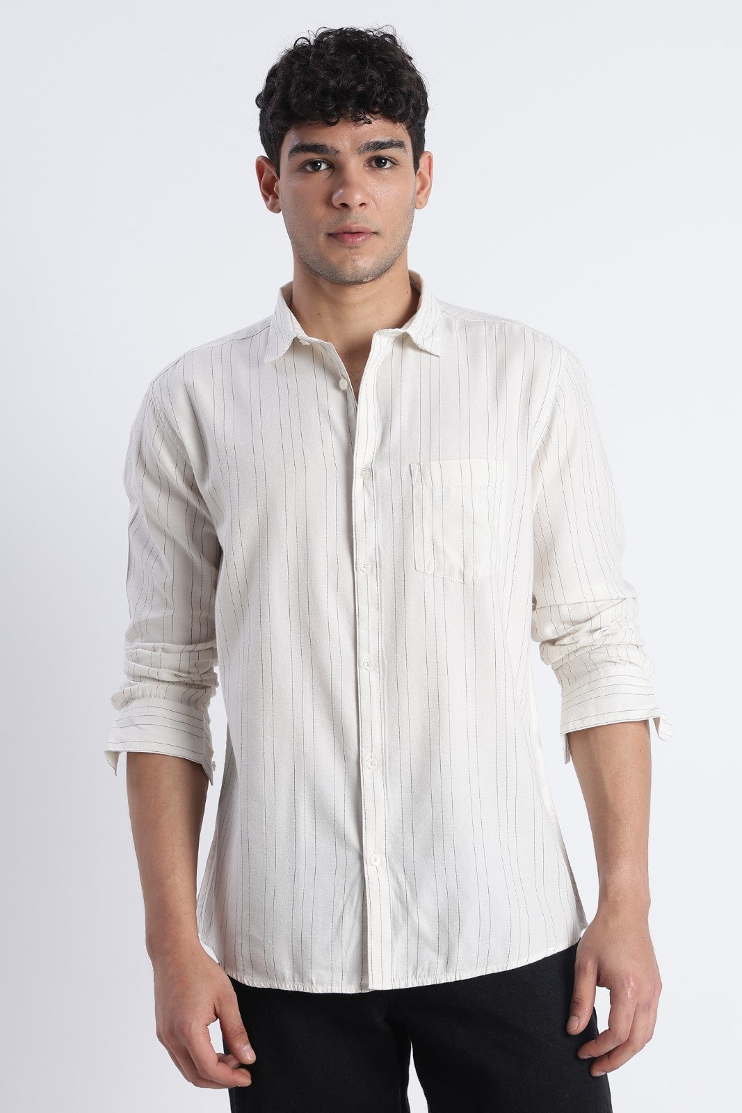 Ivory Stripe Casual Shirt