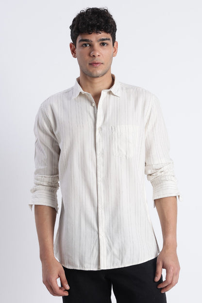 Ivory Stripe Casual Shirt