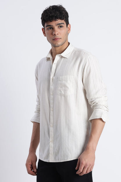 Ivory Stripe Casual Shirt