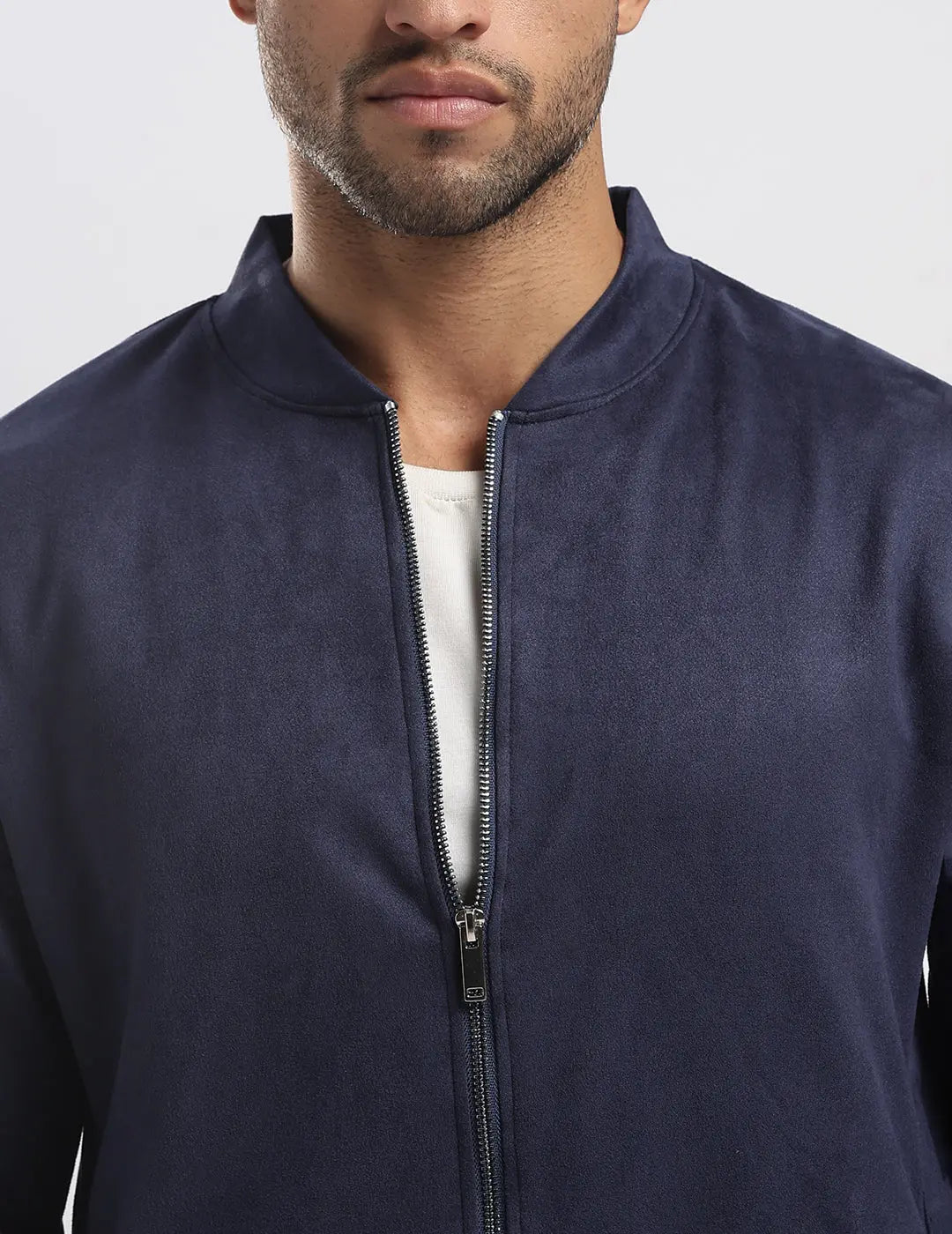 Men's Monaco Night Suede Bomber Zipper Jacket Vellure