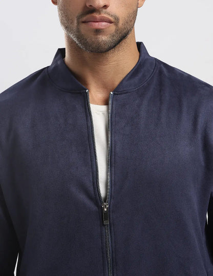 Men's Monaco Night Suede Bomber Zipper Jacket Vellure