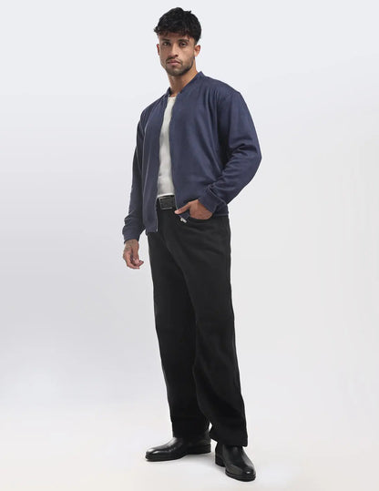 Men's Monaco Night Suede Bomber Zipper Jacket Vellure