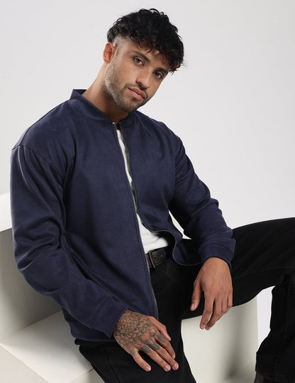 Men's Monaco Night Suede Bomber Zipper Jacket