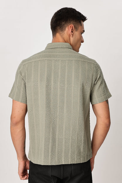 Uri Sage Green Seersucker Shirt