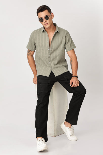 Uri Sage Green Seersucker Shirt Uri